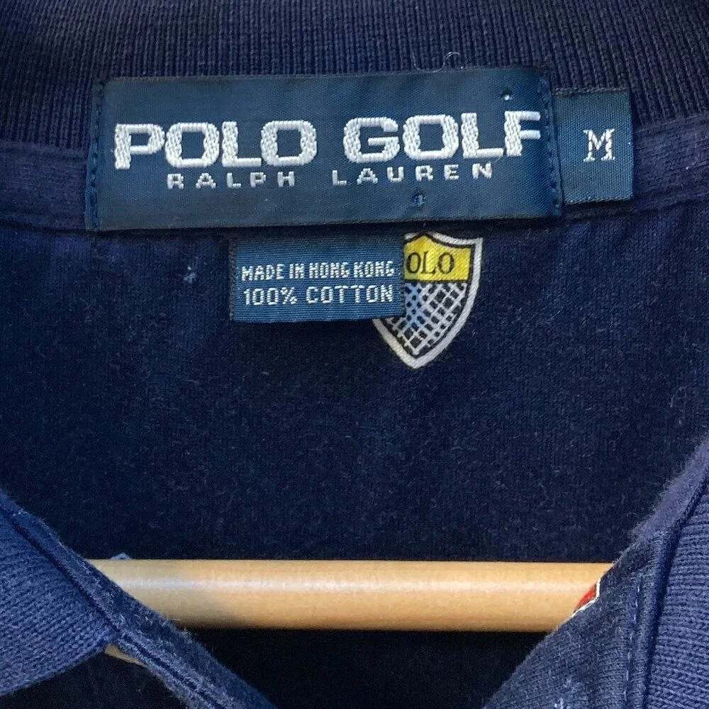 Vintage 90s Polo Golf Ralph Lauren Shields All Over Print Size Medium